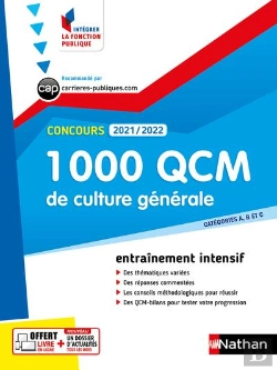 Bertrand.pt - 1 000 Qcm Culture Generale - Concours 2021-2022 - N  28 - Categories Abc (Ifp) 2021