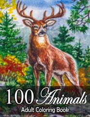 100 Animals Adult Coloring Book