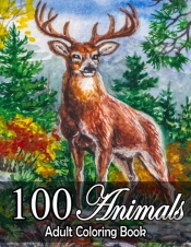 100 Animals Adult Coloring Book