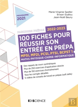 Bertrand.pt - 100 Fiches Pour Bien Démarrer En Prépa ; Maths-Physique-Chimie ; Mpsi-Mp2i-Pcsi-Ptsi-Bcpst (Édition 2022/2023)