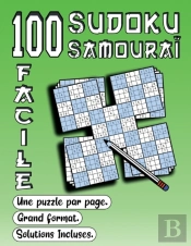 100 Sudoku Samourai, Facile, Une Puzzle Par Page, Grand Format, Solutions Incluses