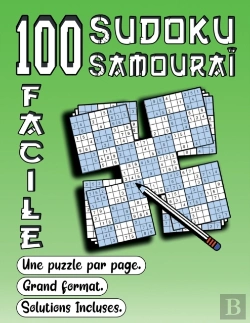 Bertrand.pt - 100 Sudoku Samourai, Facile, Une Puzzle Par Page, Grand Format, Solutions Incluses