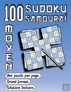 Bertrand.pt - 100 Sudoku Samourai, Moyen, Une Puzzle Par Page, Grand Format, Solutions Incluses