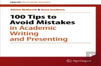 100 Tips To Avoid Mistakes In Academic Writing And Presenting