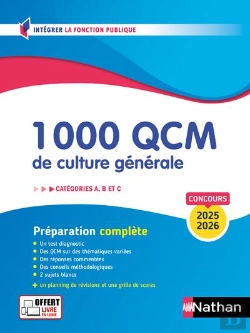 Bertrand.pt - 1000 Qcm De Culture Générale ; Catégories A, B Et C (Édition 2025/2026)