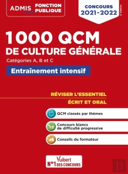 Bertrand.pt - 1000 Qcm De Culture Générale - Concours De La Fonction Publique - Catégories A, B Et C (Édition 2021/2022)