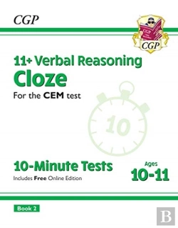 Bertrand.pt - 11+ Cem 10-Minute Tests: Verbal Reasoning Cloze - Ages 10-11 Book 2 (With Online Edition): For The 2025 Exams