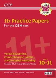 11+ Cem Practice Papers: Ages 10-11 - Pack 3 (With Parents' Guide & Online Edition): For The 2025 Exams