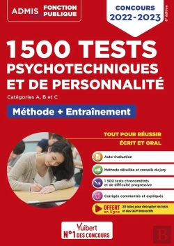 Bertrand.pt - 1500 Tests Psychotechniques Et De Personnalite - Methode Et Entrainement Intensif - Concours 2022-20