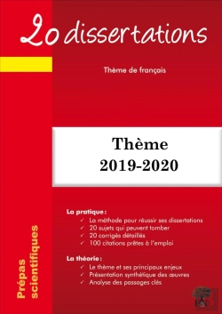 Bertrand.pt - 20 Dissertations ; Thème De Français ; Prépas Scientifiques (Édition 2019/2020)