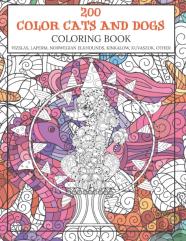 200 Color Cats And Dogs - Coloring Book - Vizslas, Laperm, Norwegian Elkhounds, Kinkalow, Kuvaszok, Other