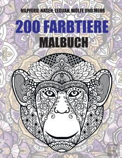 Bertrand.pt - 200 Farbtiere - Malbuch - Nilpferd, Nasen, Leguan, Woelfe Und Mehr