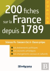 200 Fiches Sur La France Depuis 1789 ; Sciences Po, Concours Cat.A, Classes Prépas ; Les Évènements Politiques, Les Courants Artistiques, Les Changements Sociaux Et Culturels