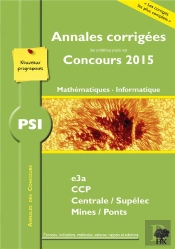 2015 Annales Des Concours Psi ; Mathématiques