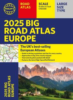 2025 Philip'S Big Road Atlas Of Europe