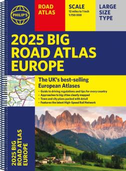 2025 Philip'S Big Road Atlas Of Europe