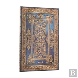 Bertrand.pt - 2026 Blue Luxe (Luxe Design) Maxi 12-Month Horizontal Hardcover Flexi Dayplanner 2026 (Elastic Band Closure)