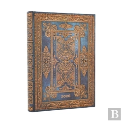 Bertrand.pt - 2026 Blue Luxe (Luxe Design) Midi 12-Month Day-At-A-Time Hardcover Flexi Dayplanner 2026 (Elastic Band Closure)