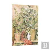 2026 Cezanne'S Terracotta Pots And Flowers Mini 12-Month Verso Hardcover Flexi Dayplanner 2026 (Elastic Band Closure)