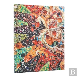 Bertrand.pt - 2026 Gaudi'S Sun (Gaudiâ€™S Mosaics) Ultra 12-Month Day-At-A-Time Hardcover Flexi Dayplanner 2026 (Wrap Closure)