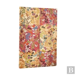 Bertrand.pt - 2026 Kara-Ori Pink (Japanese Kimono) Maxi 12-Month Vertical Hardcover Flexi Dayplanner 2026 (Elastic Band Closure)