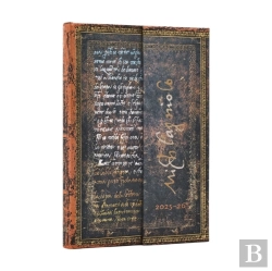 Bertrand.pt - 2026 Michelangelo Handwriting (Embellished Manuscripts Collection) Mini 18-Month Horizontal Hardcover Flexi Dayplanner 2025-2026 (Wrap Closure)