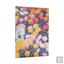 Bertrand.pt - 2026 Monet'S Chrysanthemums Midi 18-Month Horizontal Hardcover Flexi Dayplanner 2025-2026 (Elastic Band Closure)