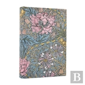 2026 Morris Pink Honeysuckle (William Morris) Mini 12-Month Day-At-A-Time Hardcover Flexi Dayplanner 2026 (Elastic Band Closure)