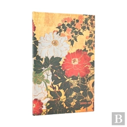 Bertrand.pt - 2026 Natsu (Rinpa Florals) Maxi 18-Month Vertical Hardcover Flexi Dayplanner 2025-2026 (Elastic Band Closure)