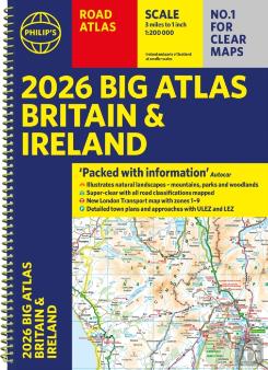 2026 Philip'S Big Road Atlas Of Britain & Ireland
