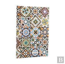 Bertrand.pt - 2026 Porto (Portuguese Tiles) Maxi 12-Month Vertical Hardcover Flexi Dayplanner 2026 (Elastic Band Closure)