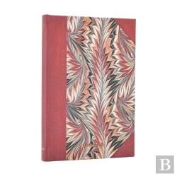 Bertrand.pt - 2026 Rubedo (Cockerell Marbled Paper) Mini 18-Month Horizontal Hardcover Flexi Dayplanner 2025-2026 (Elastic Band Closure)