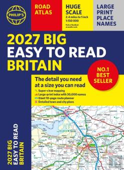 2027 Philip'S Big Easy To Read Britain Road Atlas (A3 Paperback)