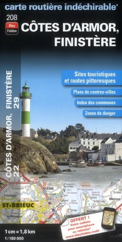 Bertrand.pt - 208 Cotes D'Armor, Finistere Carte Routiere Et Touristique 1/180 000