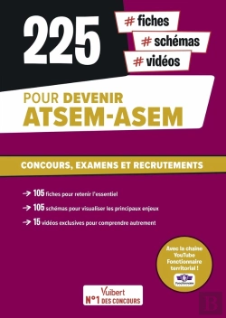 Bertrand.pt - 225 Fiches, Schémas Et Vidéos Pour Devenir Atsem-Asem : Concours, Examens Et Recrutements. Toutes Les Connaissances Attendues En Un Clin D'Oeil