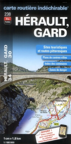 Bertrand.pt - 238 Herault, Gard Cartes Routiere Et Touristique 1/180 000