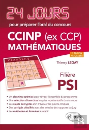 24 Jours : Mathématiques ; Ccinp (Ex Ccp) ; Psi