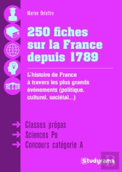 250 Fiches Sur La France Depuis 1789 ; L'Histoire De France À Travers Les Plus Grands Événements (Politique, Culturel, Sociétal...) Classes Prépas, Sciences Po, Concours Catégorie A