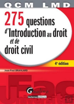 Bertrand.pt - 275 Questions D'Introduction Au Droit Et De Droit Civil (4e Édition)