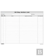 30 Day Action List