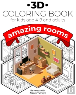 Bertrand.pt - 3d Coloring Book For Kids Age 4-9 And Adults. Amazing Rooms.