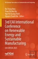 3rd Eai International Conference On Renewable Energy And Sustainable Manufacturing