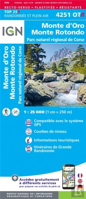 4251otr ; Monte D'Oro, Monte Rotondo, Parc Naturel Régional De Corse (2e Édition)