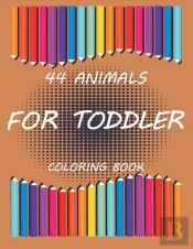 44 Animals For Toddler Coloring Book  Orange