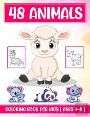 48 Animals Coloring Book For Kids