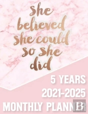 5 Year 2021-2025 Monthly Planner
