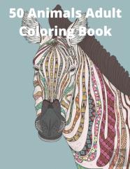 50 Animals Adult Coloring Book