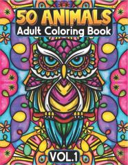 50 Animals Adult Coloring Book Volume 1