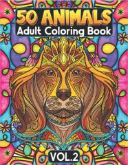 50 Animals Adult Coloring Book Volume 2