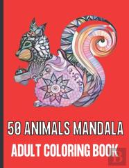 50 Animals Mandala Adult Coloring Book